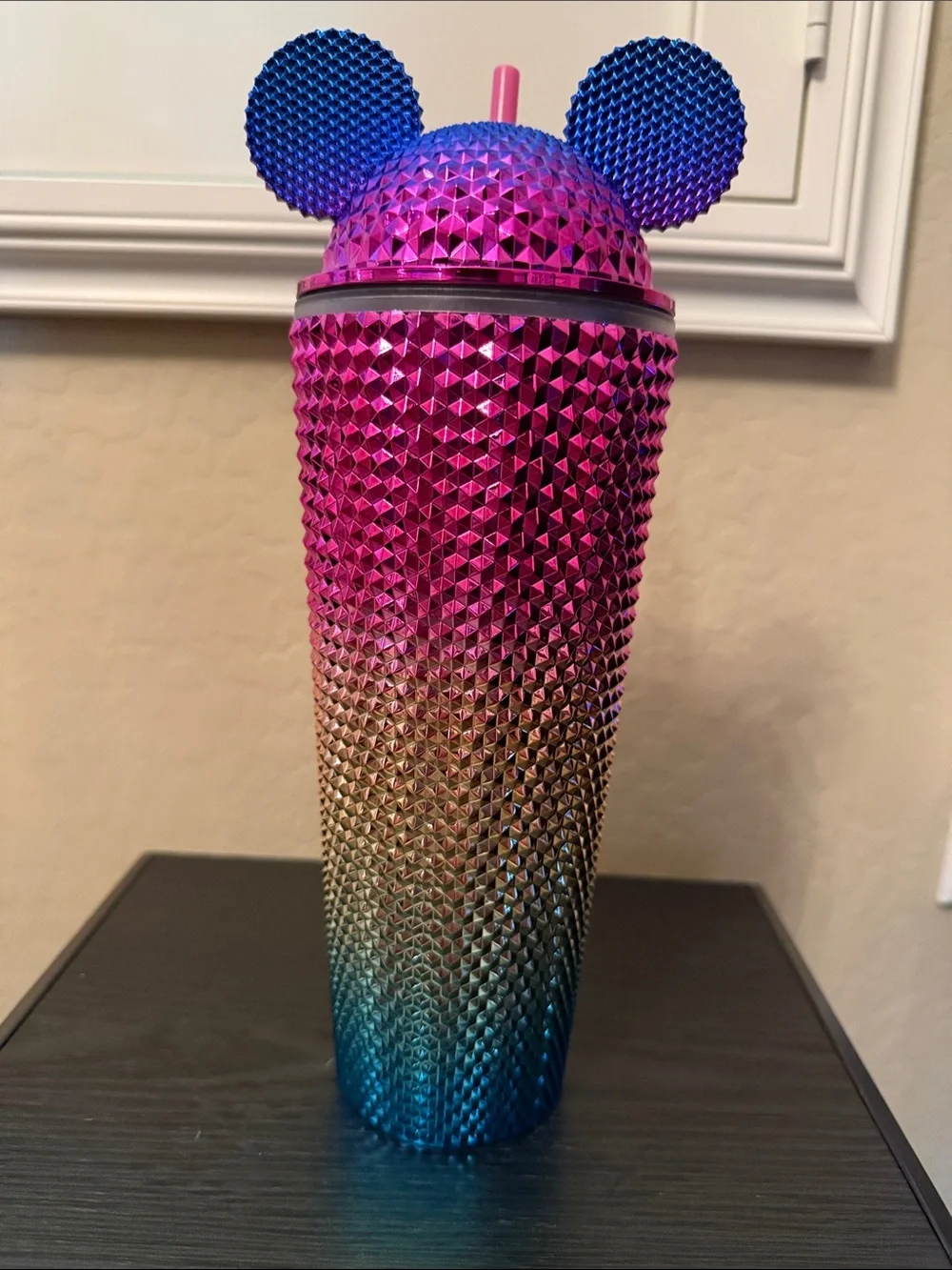 NWOT Starbucks Pink to Blue Tumbler with Ear Lid and Straw